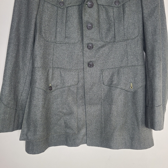 VINTAGE WW2 US Marine Corps Jacket Wool Dress Uniform Staff Searganr Coat Green - Picture 3 of 7